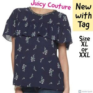 🌹$13ifbundle2 NWT Ruffle Layer floral top w bling